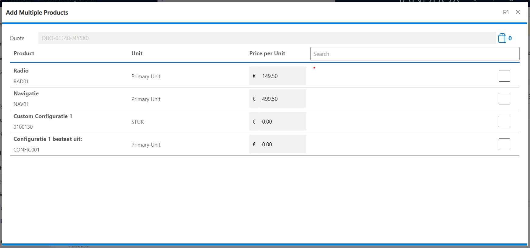 Custom Page - Producten