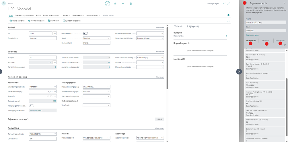 Hoe stel je een inspectiepagina in in Dynamics 365 Business Central 2